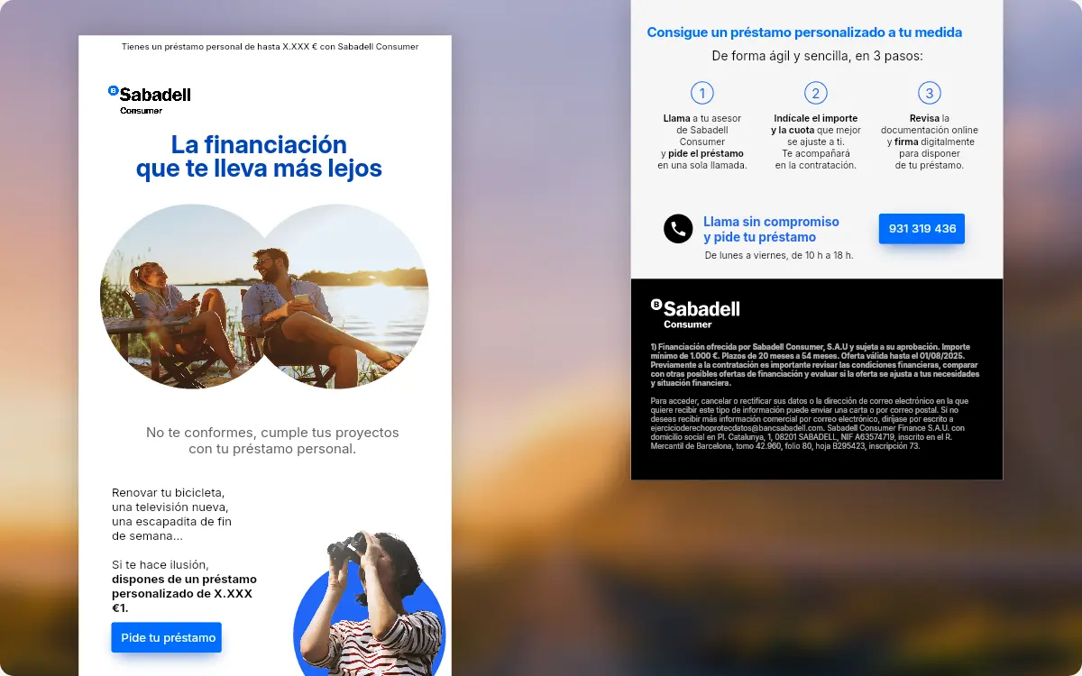 Email marketing de la campaña Banc Sabadell